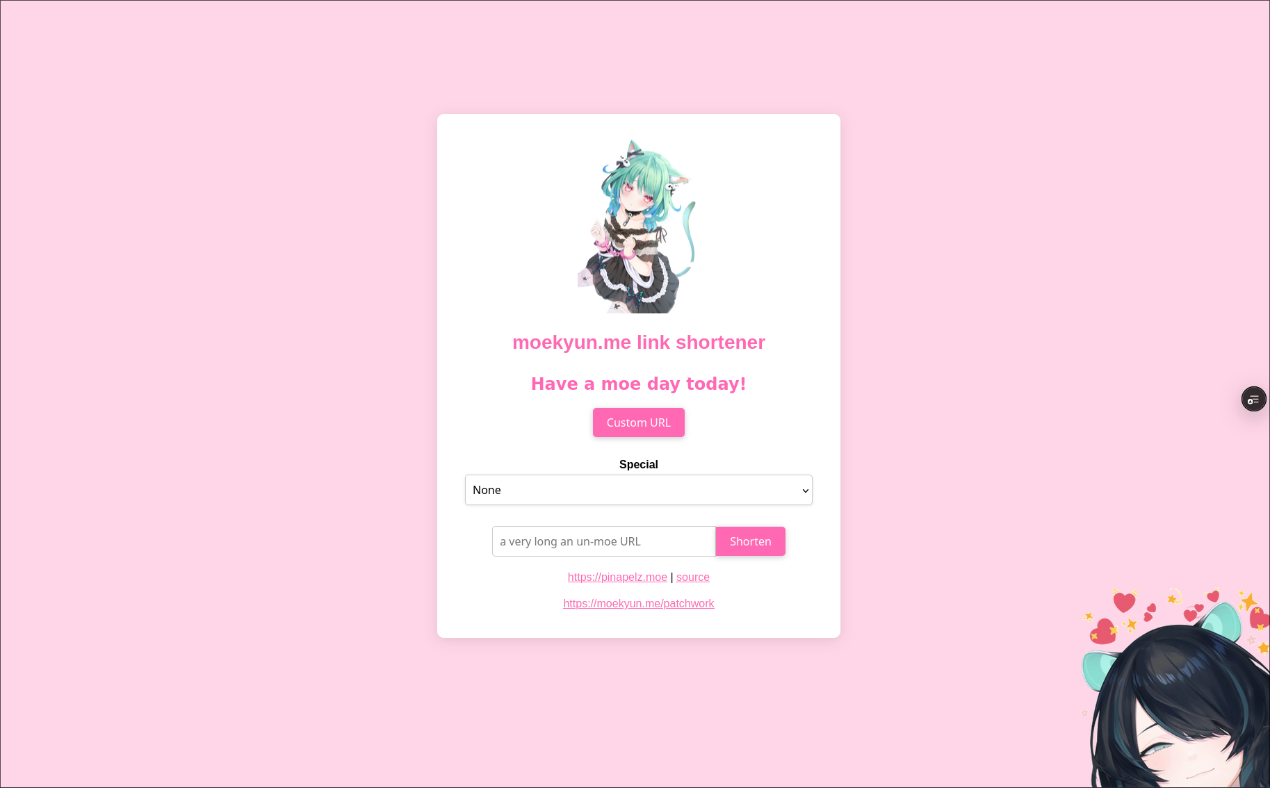 Moekyun Link Shortener Screenshot